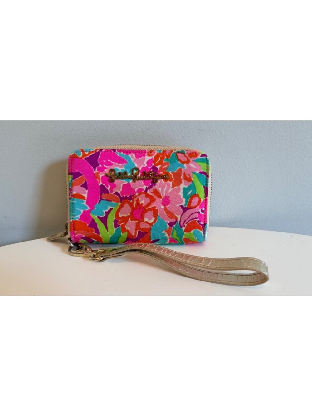Lilly Pulitzer Call Me Travel Wallet Wristlet Purse Card Holder Floral Flamingo